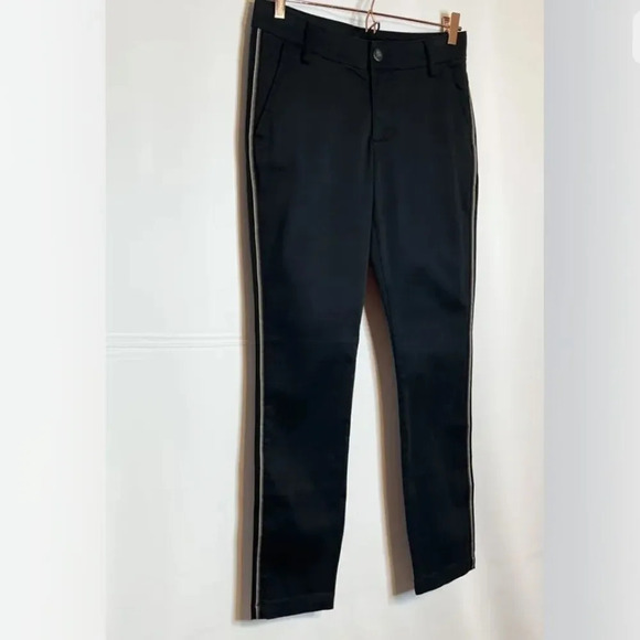 CAbi The Peyton Pants Skinny Size 2 Rainbow Side Stripe Washed Black - Picture 3 of 8